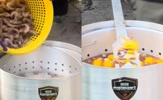 Add the Shrimp & Kill the Boil with Ice