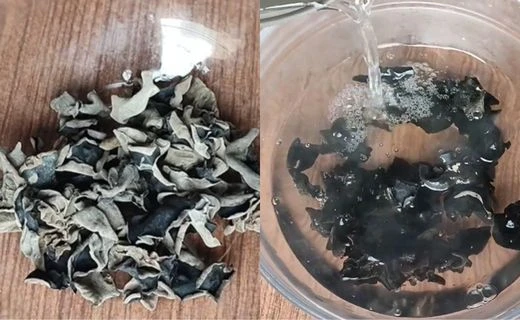 Rehydrate the Dried Wood Ear Mushroom