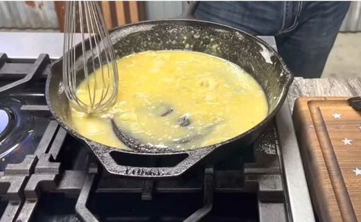 Create the Dry + Wet Foundation (Cornmeal Batter)