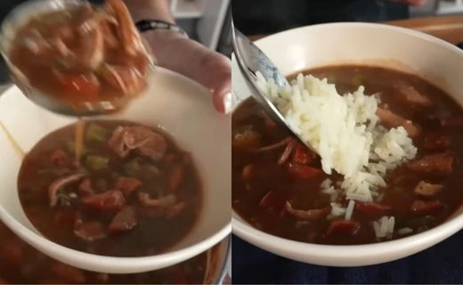 Finish with Green Onions and Filé & Serve with Pride