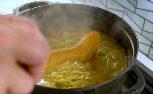 Cook the Noodles & Shred and Add the Chicken