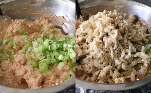 Fold In the Green Onions & Gently Add the Crab