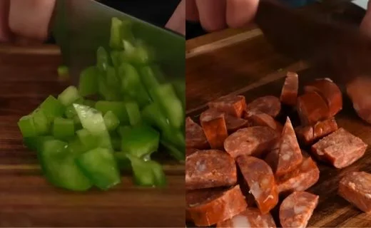 Prep Your Vegetables & Render the Sausage Fat