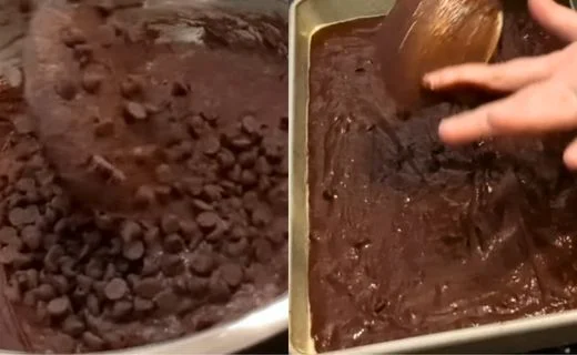 Add Optional Chocolate Chips & Prepare Your Pan and Pour