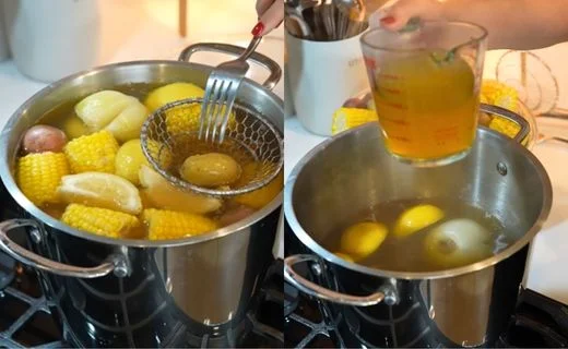 Add the Potatoes & Remove Vegetables and Reserve Broth