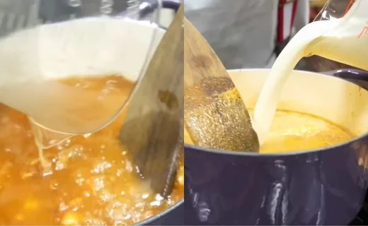 Create the Creamy Base & Add Pasta and Liquid