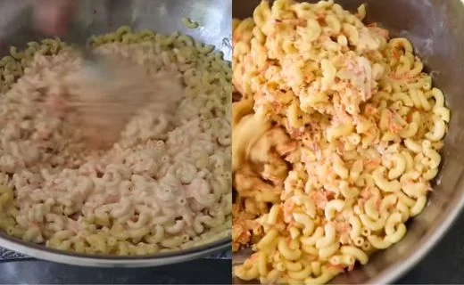 Rinse and Drain & Combine Pasta and Dressing