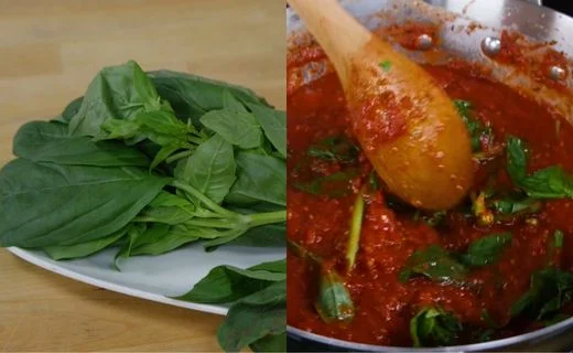 Add the fresh basil & Taste and adjust