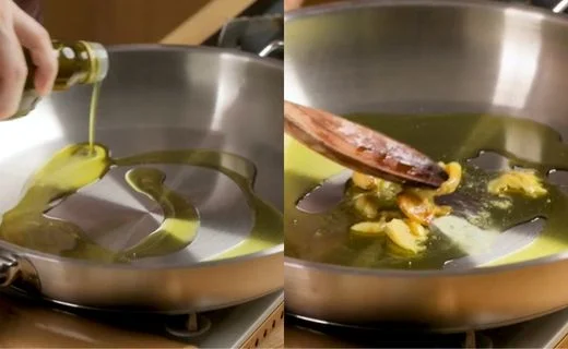 Build your garlic oil base
