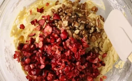 Fold in Cranberries and Walnuts