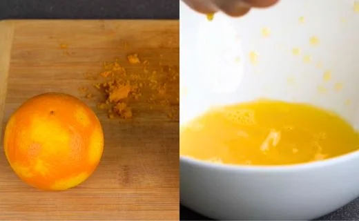 Zest and juice the oranges