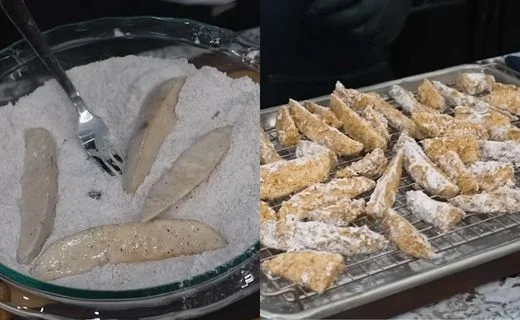 Coat the Wedges & Rest Before Frying