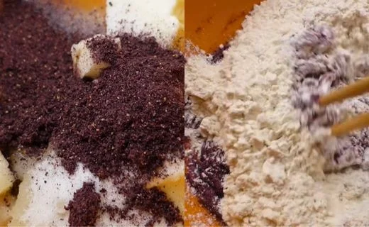 Cream the Wet Ingredients & Add the Blueberry Powder