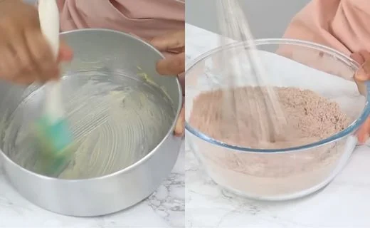 Prepare the Cake Pans & Mix the Dry Ingredients