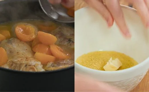 Simmer with Apricots & Prepare the Couscous