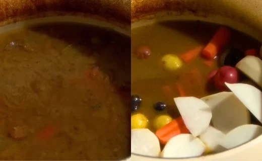Strain the Gravy & Cook the Root Vegetables